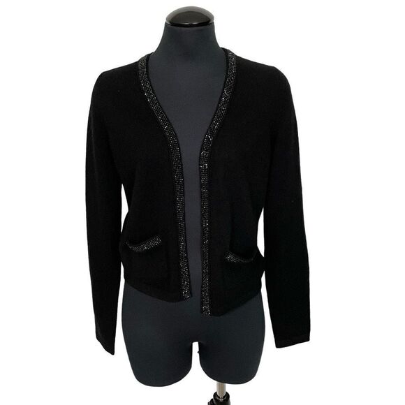 Bloomingdales NWT Cashmere Rhinestone Cardigan - Women’s M - Picture 1 of 7
